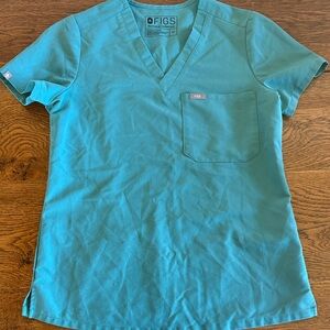 Figs Aqua “Marine” V-Neck Scrub Top
